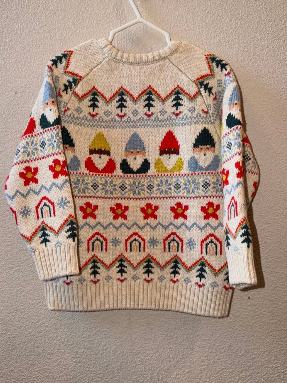 Hanna Andersson Gnome Pattern Holiday Knit Sweater 90cm 3T - Picture 2 of 4